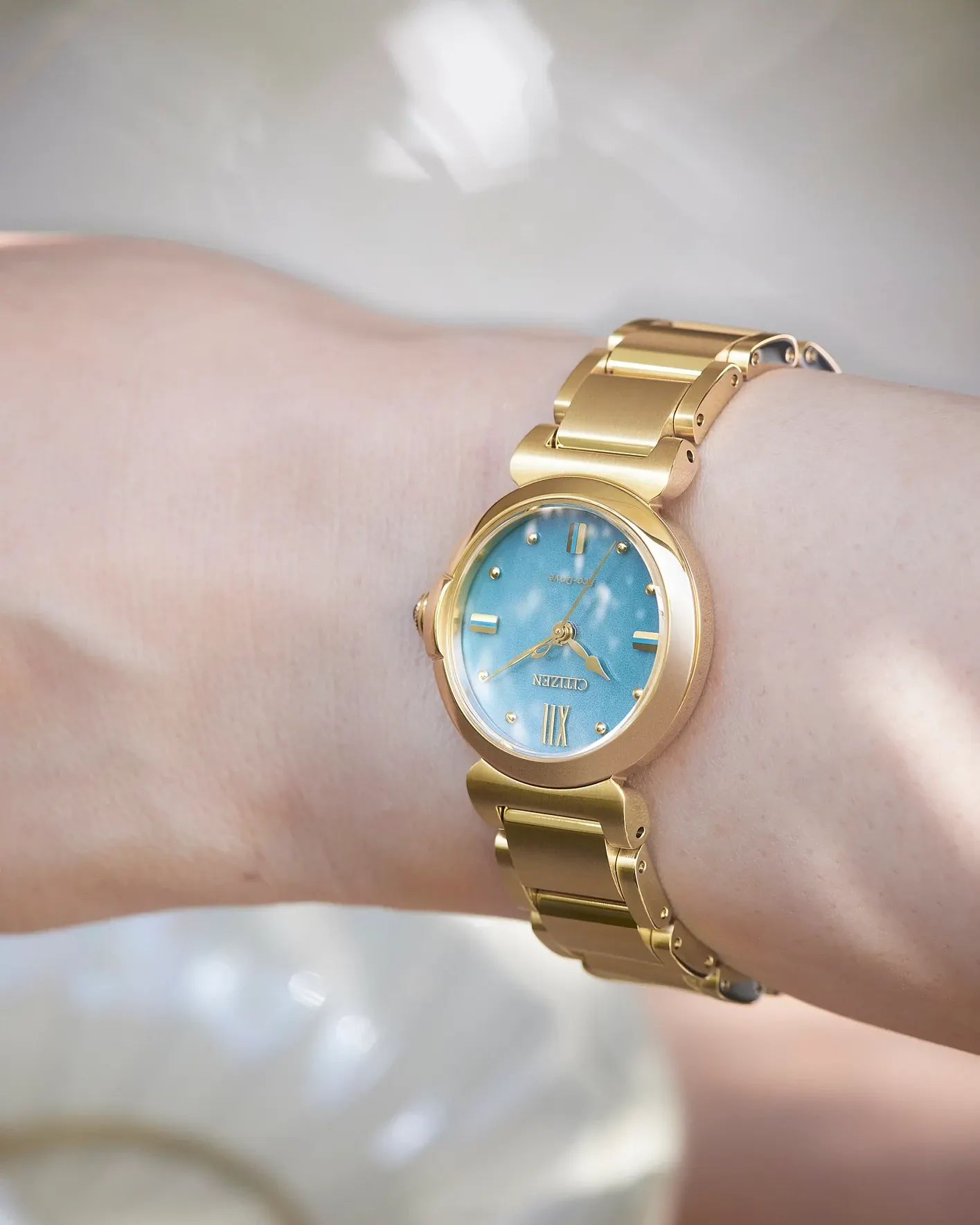 Citizen L Mae Light Blue Dial Stainless Steel Bracelet EM1133-85L